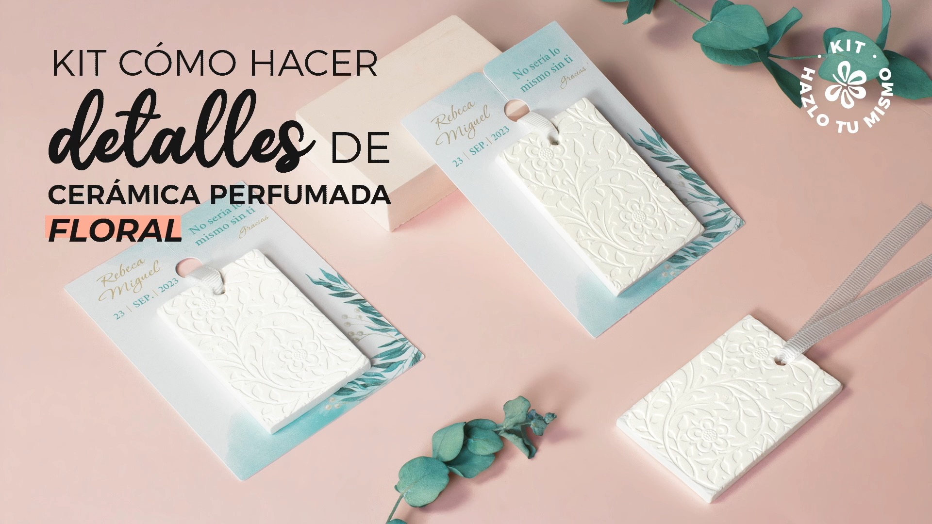 Kit como hacer detalles de ceramica perfumada floral