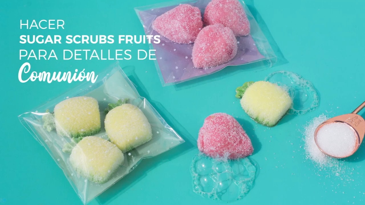 Hacer sugar scrubs fruits para detalles de comunion