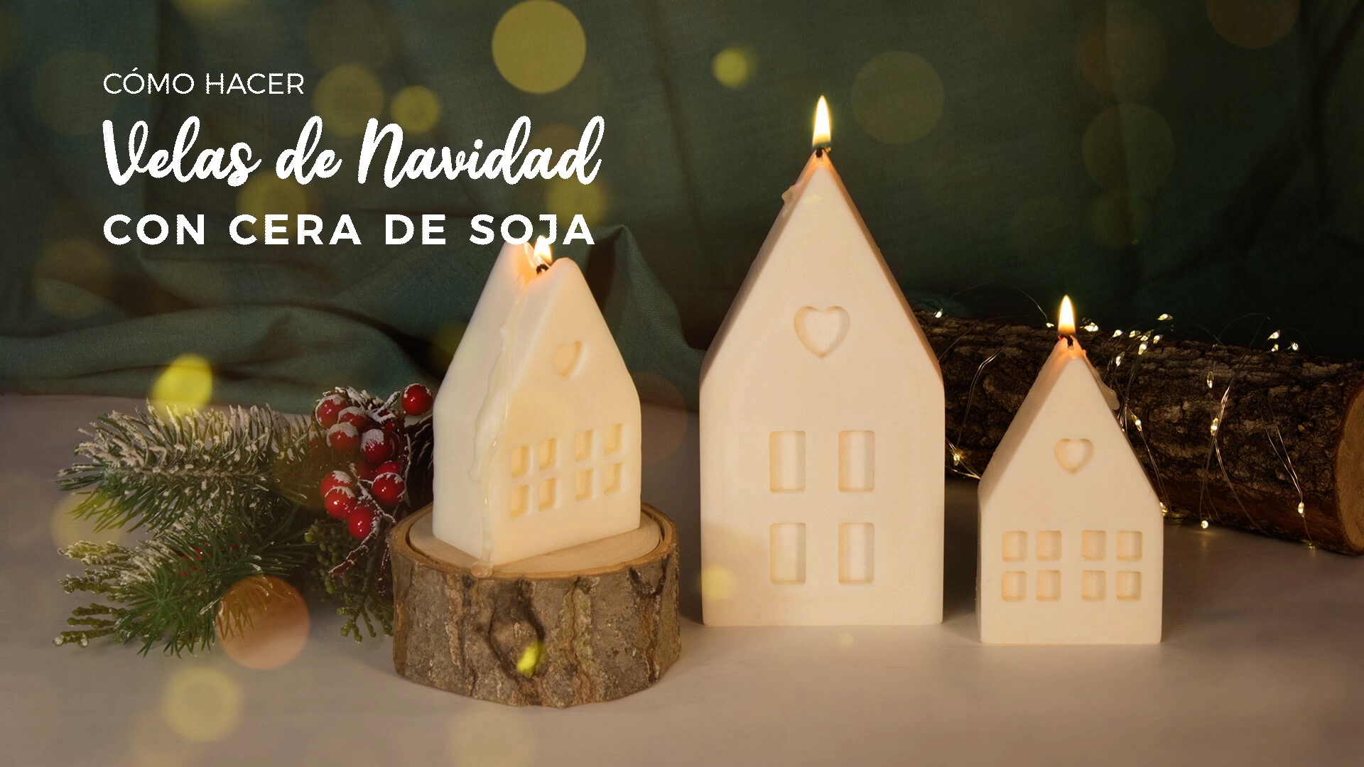 Como hacer velas de Navidad con cera de soja