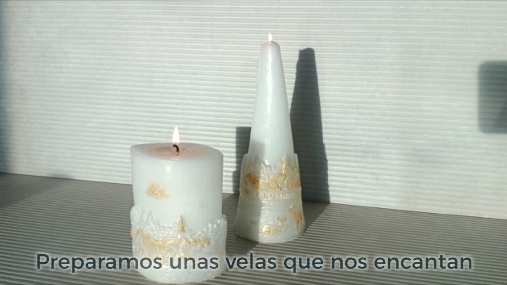 Cómo hacer velas paisaje de Navidad 2