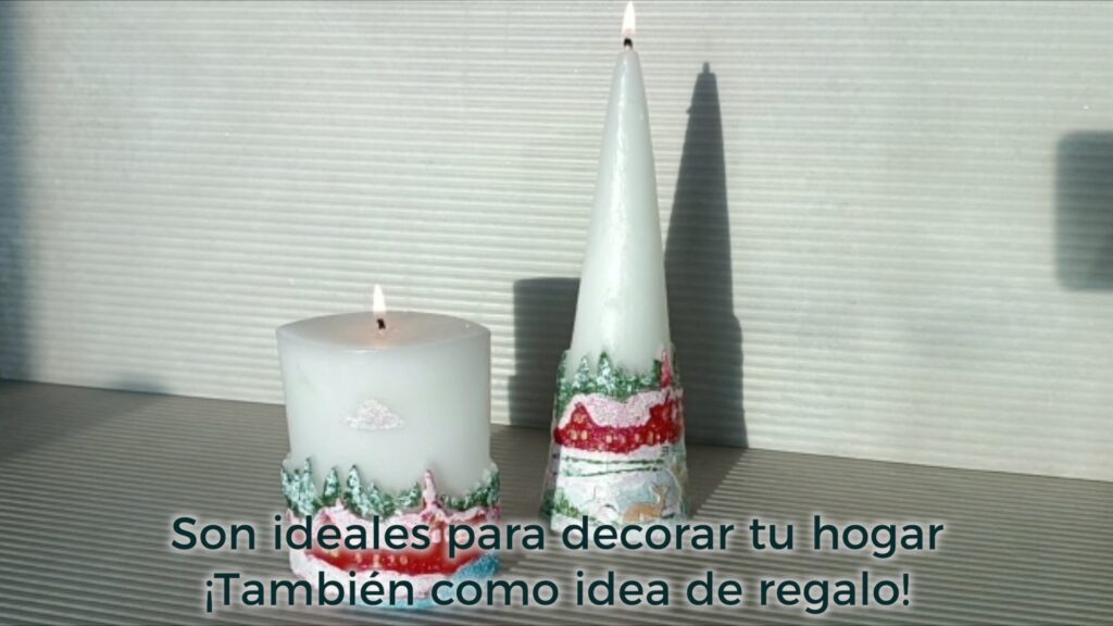 Cómo hacer velas paisaje de Navidad 4