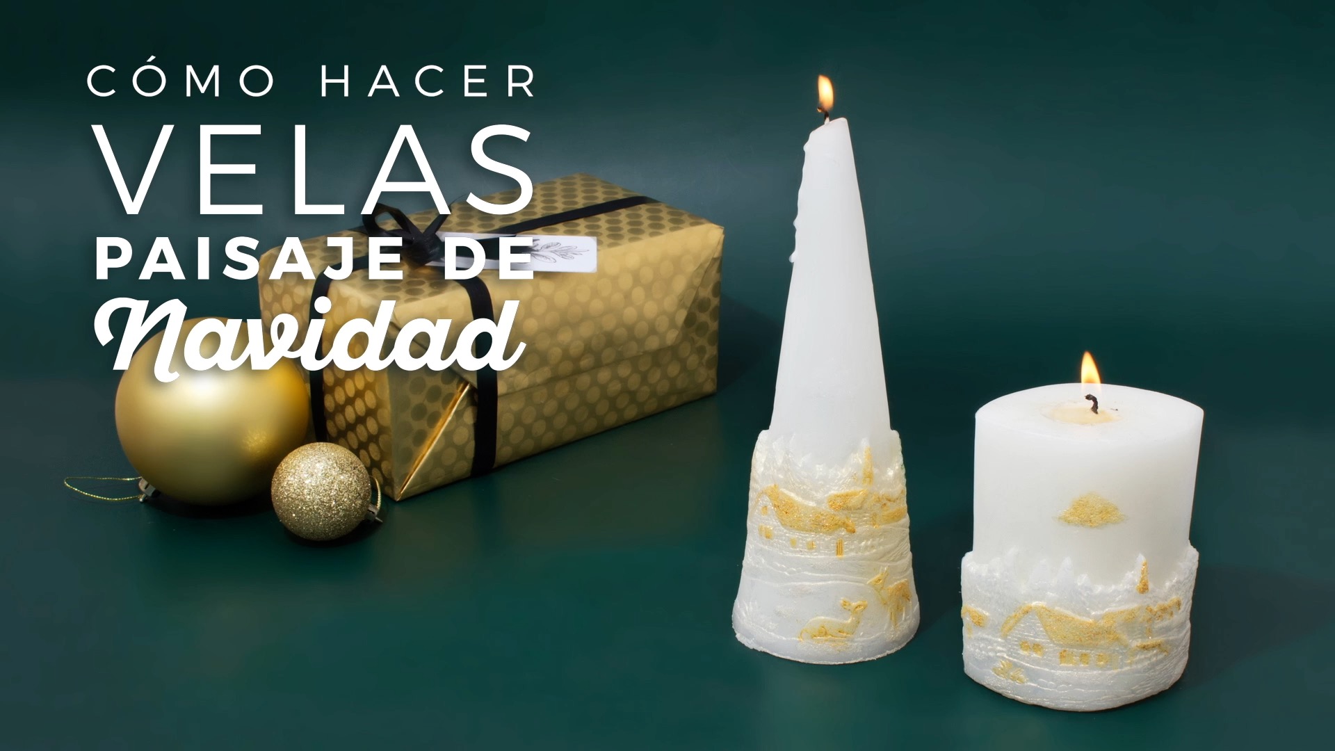 Como hacer velas paisaje de Navidad